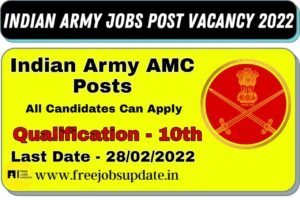 Indian Army AMC Post Vacancy 2022 Online